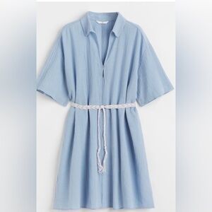 Tie belt shirt dress